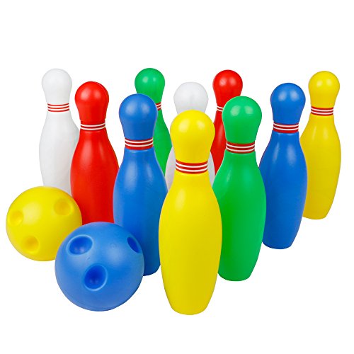 YX TOYS Birilli Bowling Bambini Giochi Educativ con 10 Birilli e 2 Palle Giocattoli di Sport Regalo Gioco per Bambini 3 4 5 Anni