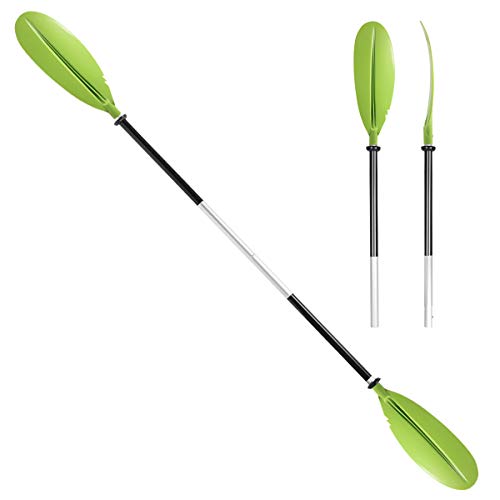 HEIMUNI Pagaia Doppia per Kayak 222cm, Pagaia Canoa Regolabile Alluminio per Canoa Kayak SUP Barche Gommone, Pagaia Kayak Smontabile (Verde)