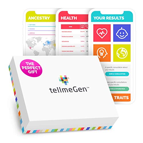 TellmeGen Test DNA Salute + Ancestry (Origini) | Il Test del DNA più completo (Malattie più importanti, Ancestry, Compatibilità Medicinali, ecc.) | Include: Aggiornamenti a vita