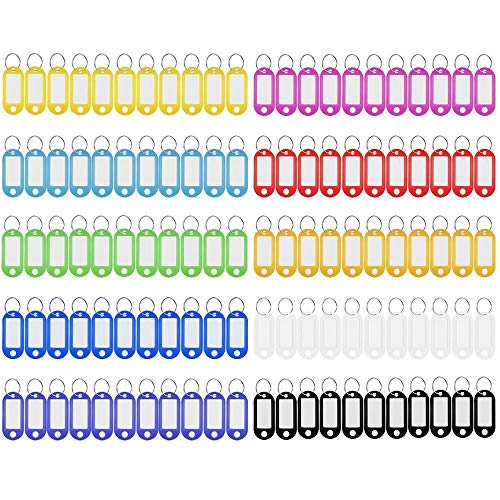 Etichette Per Chiavi In ​​Plastica Da 110 Pezzi Etichette Per Portachiavi, Etichette Con Colori Assortiti Etichette Per Bagagli Con Anello Divisibile Finestra Con Anta, 10 Colori