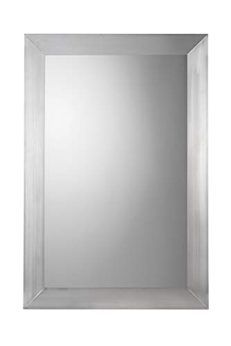 Croydex MM701605 Parkgate - Specchio rettangolare con cornice in acciaio inox spazzolato, 92 x 61 cm