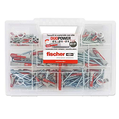 Fischer 544546 Kit Duopower Tasselli Universali con Vite, Trasparente