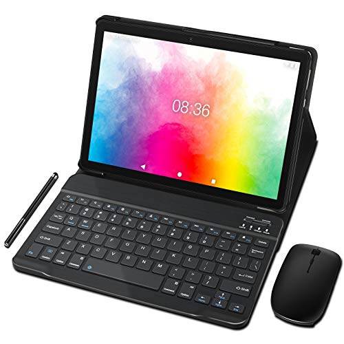 Tablet 10 Pollici MEBERRY Android 10 Tab: Quad - Core Dual SIM Multi-Accessori Tablet PC con 4 GB RAM+ 64 GB ROM | 8000mAh | MicroSD 4-128GB | WIFI | GPS | Doppia Fotocamera, Grigio