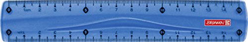 Brunnen Colour Code 104971533 – Righello per scuola e ufficio, 15 cm, con impugnatura, per mancini e rechthänder) blu/Azur