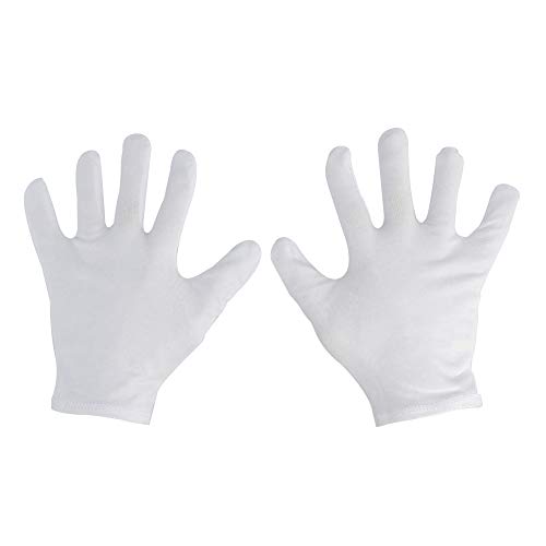 2 paia di guanti in cotone intrecciato, morbidi guanti in maglia, bianco, unisex
