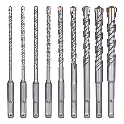 flintronic Punte da Trapano Set, SDS Punte, Forstner Drill Bit 9 Set 5-16mm, Adatto per Diversi Materiali, Come Cemento, Mattoni, Plastica, Legno