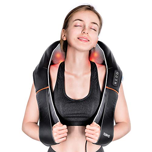 RENPHO Massaggiatore Shiatsu per collo e spalle con calore, vibrazione elettrica per Tessuto profondo Massaggio impastante 3D Cuscinetto per alleviare il dolore su vita, gamba, polpaccio, braccio