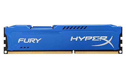 HyperX HX316C10F/8 Fury Memoria RAM per Desktop PC, 8 GB, 1600 MHz, DDR3, 1.5 volt, CL10, UDIMM, 1.35V, Blu