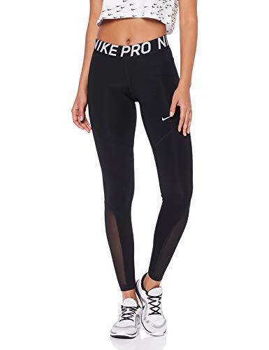 Nike PRO, Leggings Sportivi Donna, Nero (Black/White 010), 36 (Taglia Produttore: X-Small)