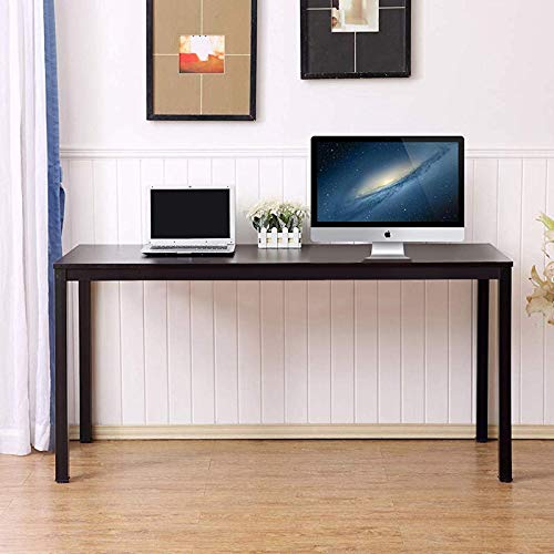 DlandHome Scrivania da Tavolo 160x60cm Compatta Robusta Scrivania da Ufficio Scrivania per Sala riunioni Scrivania da Lavoro, Nero