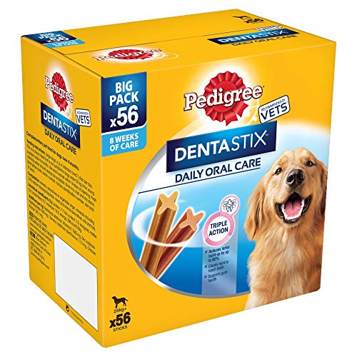 Pedigree Dentastix Giornaliero Oral Care Dental Chews, Large Dog 56 Bastoncini, Confezione da 1