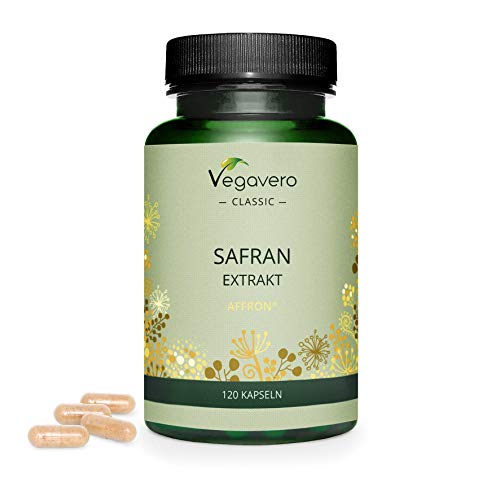 ZAFFERANO Vegavero® | dalla Spagna | Con 3% Safranale e 2% Crocine | Tono dell’UMORE | 120 capsule | Vegan