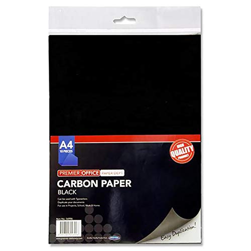 Premier Stationery H2756996 - Carta carbone A4, 10 fogli, colore: Nero