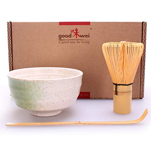 Goodwei Set di tè Matcha Giapponese (Bianco)