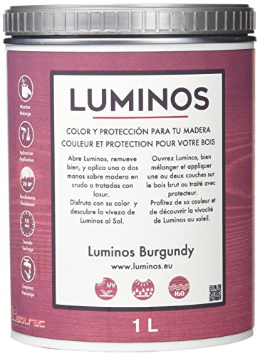 Luminos LUM1112 - BURGUNDY -Impregnante Protettivo Per Legno. Colore Rosso Borgogna. 1L