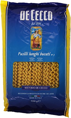 De Cecco - Fusilli Lunghi Bucati, Pasta di Semola di Grano Duro - 4 pezzi da 500 g [2 kg]