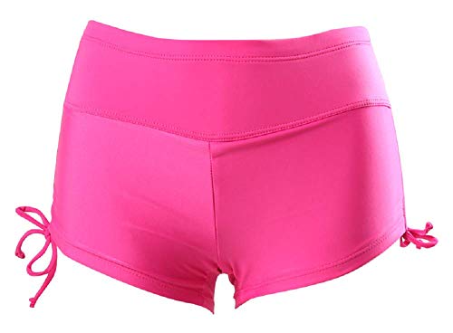 KIRALOVE Pantaloncini da Bagno Donna - Shorts - Coulotte - Ragazza - Elasticizzati - Mare - Piscina - Spiaggia - Estate - Colore Rosa - Taglia M