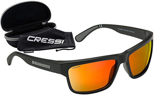 Cressi Ipanema Sunglasses Occhiali da Sole Sportivi, Unisex Adulto, Grigio/Lenti Arancio Specchiate