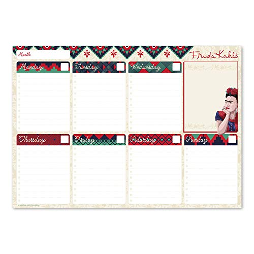 Erik® - Planning da Tavolo Frida Kahlo, con planner settimanale e 54 fogli a strappo, perfetto come agenda appuntamenti