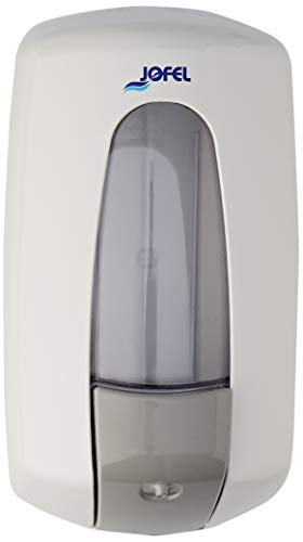 Jofel Ac70000 Dispenser di Detergente per le Mani, in Plastica, Capacita 0,9 L, Bianco, 23X13X10 cm