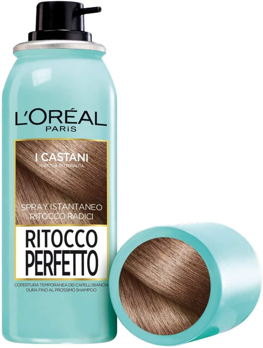 L'Oréal Paris Ritocco Perfetto Spray Ritocco Radici, Colorazione Ricrescita, Copre i Capelli Bianchi e Dura 1 Shampoo, 3 Castano, 75 ml