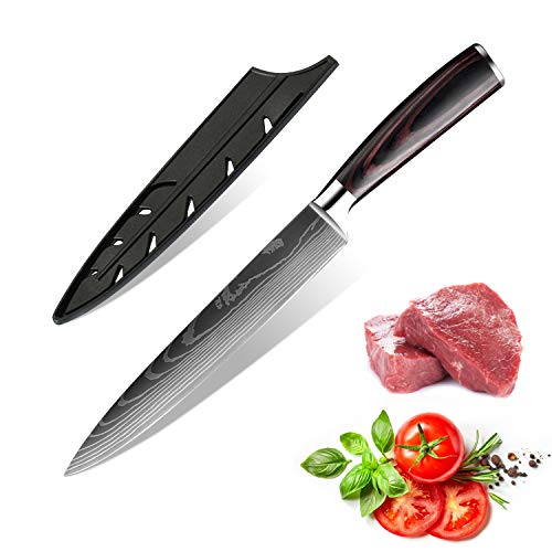 KEPEAK Coltello da Cucina, Coltelli da Cucina Affilati in Acciaio Inossidabile di Diverse Dimensioni con Impugnatura Confortevole, Coltello da Cucina Antiruggine per Cucina/Ristorante (C)