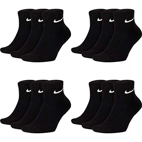 Nike Confezione da 3 paia di calze da uomo Everyday Cushion Ankle 12 paia di colore nero. 38-42