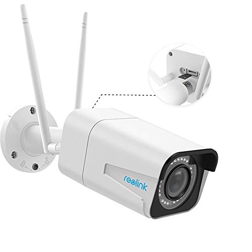 Reolink 5MP HD Telecamera WiFi Esterno di Sicurezza Senza fili, Videocamera Sorveglianza Esterno WiFi con 4X Zoom Ottico, Wi-Fi Dual Band a 2,4GHz o 5GHz e Visione Notturna - RLC-511W