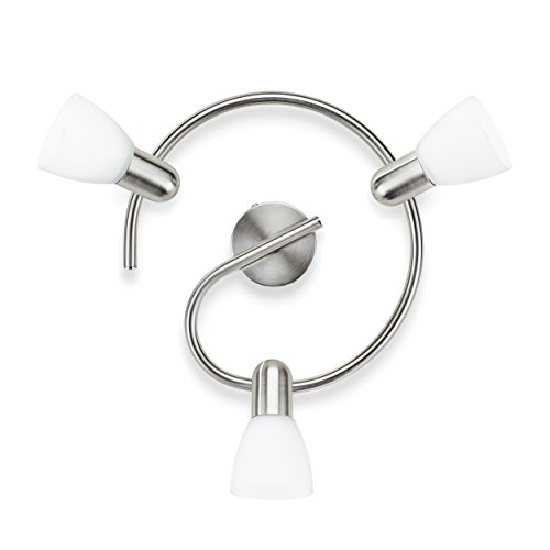 Philips Lighting Matt Chrome Spot Light Burlap Lampada Faretti a spirale 3 Luci Orientabili, Bianco, 3 x 40 W