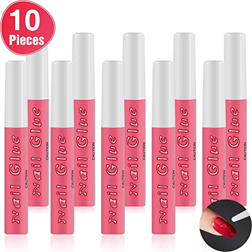 Colla per Unghie Bellezza False Adesivo Punta Colla per Unghie Colla Acrilica delle Unghie per Unghie Trucco, 0.07 oz (10 Pezzi)