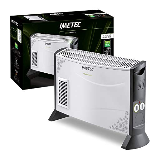 Imetec Eco Rapid TH1-100 Stufa Elettrica 2000 W con Tecnologia a Basso Consumo Energetico, Termoconvettore 4 Temperature, Termostato Ambiente, Silenzioso