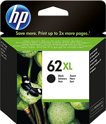 HP 62XL C2P05AE Cartuccia Originale per Stampanti a Getto d’Inchiostro, Compatibile con Stampanti HP Envy All in One 5540, 5642, 5644, 5742, 7640, l’Officejet 5740 e l’ Officejet Serie 200, Nero