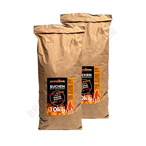 20 kg Grill Carbonella 100% in legno di faggio, di qualità Premium, Barbecue a carbone adatto anche per Lotus Grill, 2 X 10 kg Sack, spedizione gratuita