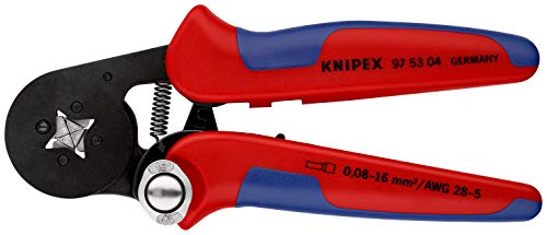 KNIPEX 97 53 04 Pinza per terminali a bussola, con regolazione automatica per crimpaggio laterale brunita rivestiti in materiale bicomponente 180 mm