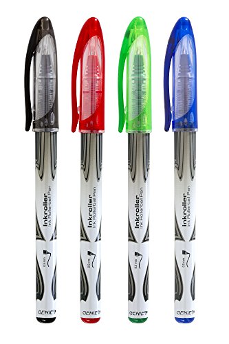 Genie 40018 penna roller colori assortiti, adatto per mancini, contenuto della confezione: 4 X NERO, 4 X Blu, 2 X Rosso e 2 X Verde