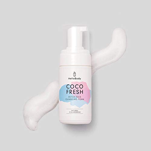HelloBody Coco Fresh Schiuma detergente viso detox (100 ml) – Per una cura quotidiana del viso – Per rendere morbida la pelle secca – Al cocco