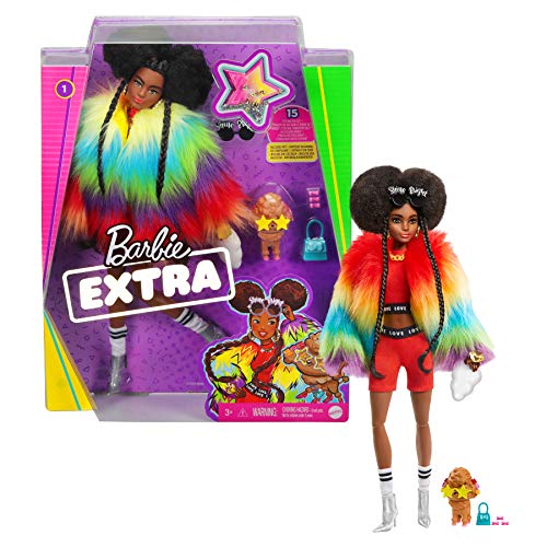 Barbie Extra Bambola con 10 Accessori alla Moda, Giocattolo per Bambini 3+ Anni, GVR04