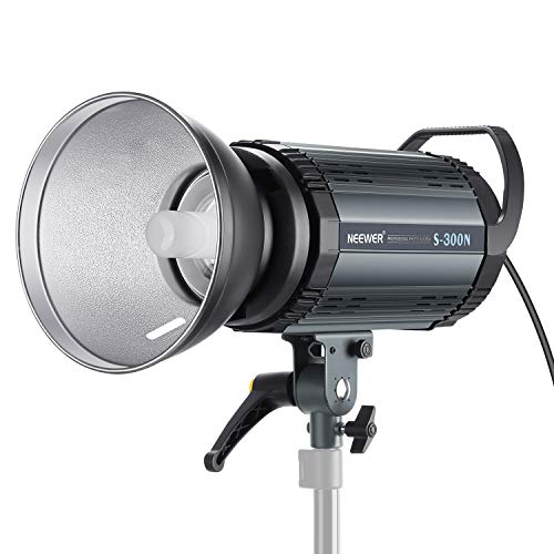 Neewer S300N Monoluce Strobo Flash Professionale da Studio 300W 5600K Lampadina di Modelizzazione, in Lega di Alluminio, per Indoor Fotografia di Modelli & Ritratti