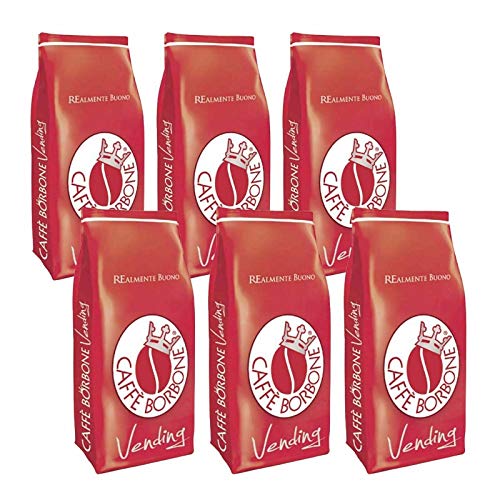 6 Buste Confezioni 1 kg Caffe' Borbone in Grani Miscela Rossa Vending Originale