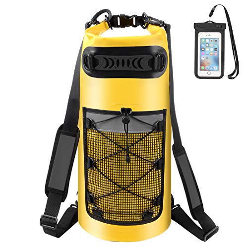 ALEENUN Nuovo Borsa Impermeabile, Sacca Impermeabile con Custodia Impermeabile Smartphone, Tracolla Regolabile, per attività all'Aperto e Sport d'Acqua Nave,Trekking,Kayak,Pesca,Rafting 10L/20L/30L