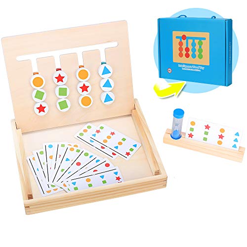 Giocattoli di Legno a 4 Colori, Puzzle Montessori per Bambini, Gioco di Logico, Giocattoli di Classificazione dei Colori, Giocattolo Educativo per Regalo di Natale da Ragazza di 3 4 5 Anni