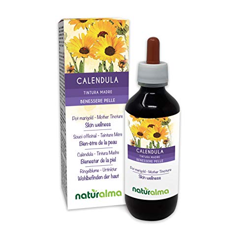 Calendula (Calendula officinalis) capolini (fiori) Tintura Madre analcoolica NATURALMA | Estratto liquido gocce 200 ml | Integratore alimentare | Vegano