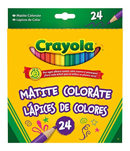 CRAYOLA-Matite Colorate Pretemperate per Bambini, 24 Colori, 3620