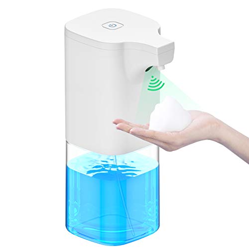 ACGAM, dispenser automatico di sapone in schiuma, 350 ml, con sensore a infrarossi, elettrico, no-touch, per cucina, bagno, ufficio, hotel, bagno pubblico