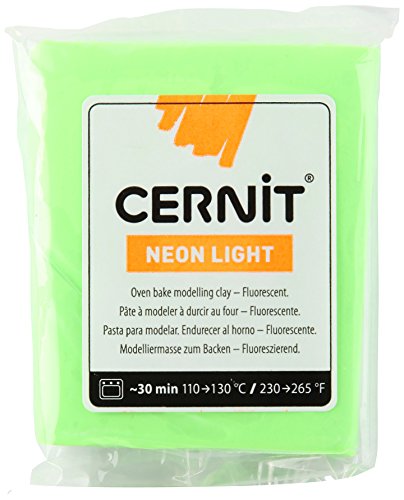Cernit Neon Argilla, Polymero, Verde, 9x5.7x1.7 cm