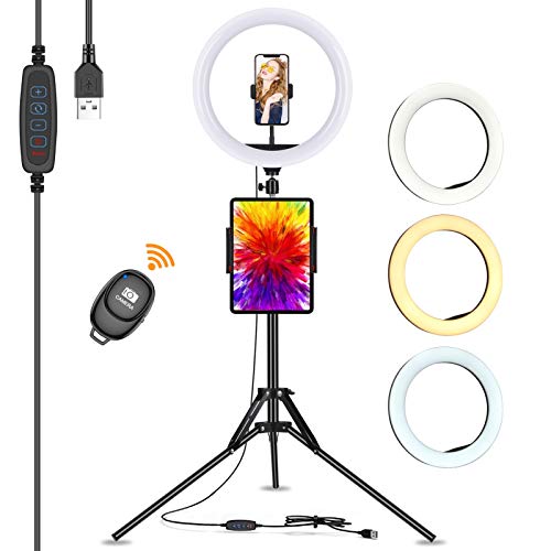 Luce ad Anello LED,13’’ ring light con Stativo Treppiede,luce selfie per Tik Tok,Youtube,Selfie,Live Streaming,Trucco,Fotografia Video