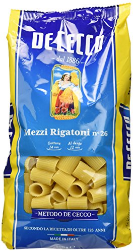 De Cecco - Mezzi rigatoni, Pasta di Semola di Grano Duro - 6 pezzi da 500 g [3 kg]