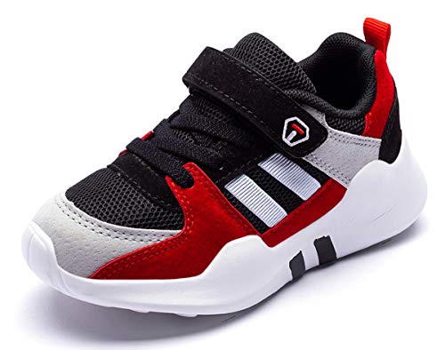 Scarpe Ragazzi 30 Scarpe da Ginnastica Bambina Scarpe da Corsa Ragazze Sportive Scarpe da Basket Bambine Scarpe da Camminata Bambini Atletica Scarpe Bambini Tennis Sneaker con Velcro Nero