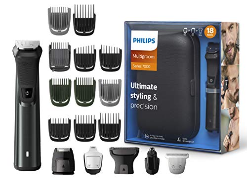 Philips Multigroom MG7785/20 - Rasoio per barba, peli del corpo, peli delle orecchie e del naso, lame in metallo autoaffilanti