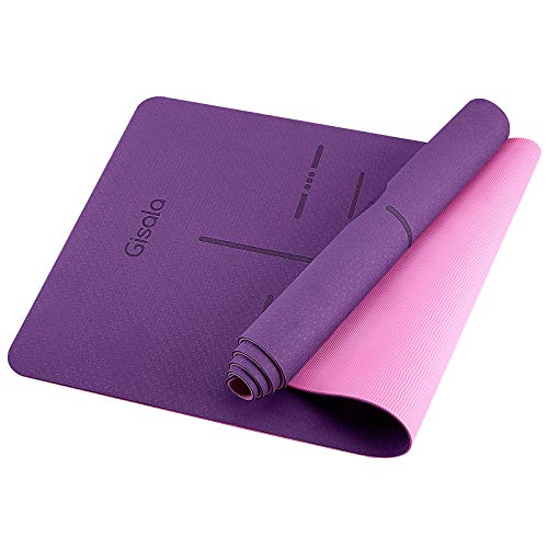 GISALA Tappetino Yoga, Tappetino Fitness Ecologico TPE 100% Materiali Riciclabili, Tappetino Palestra Antiscivolo e Antisudore Yoga Mat